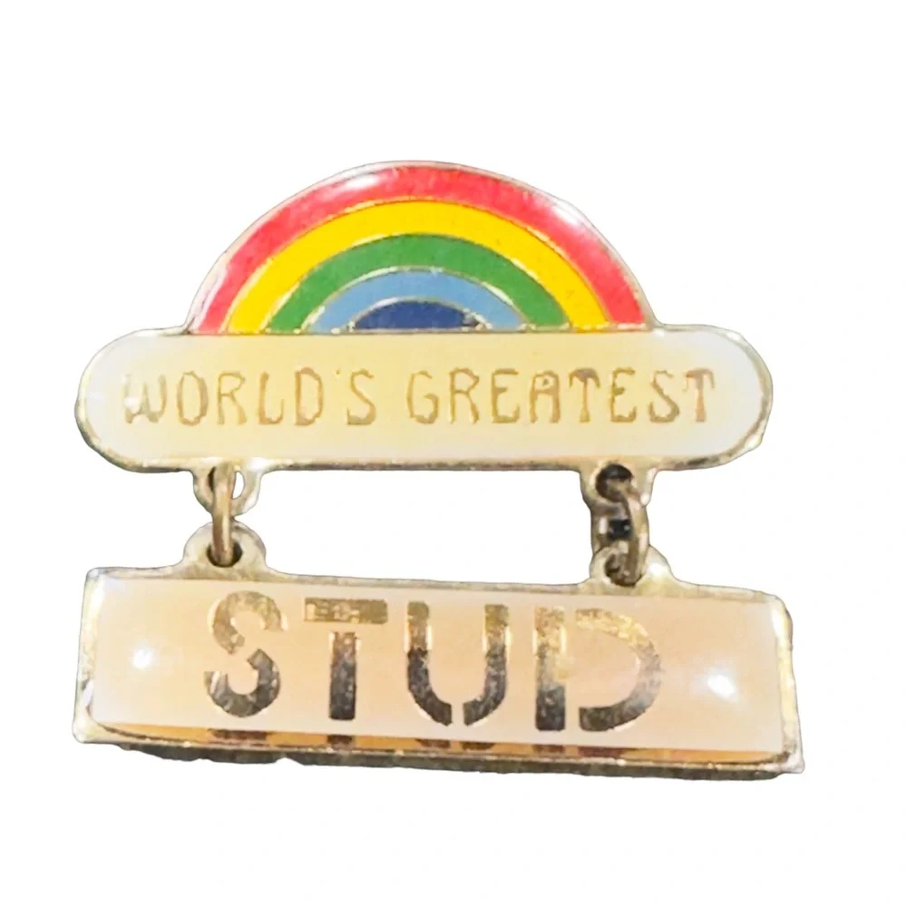💖2 FOR $20 💖 Vintage Art Nouveaux Centennia 1979 World’s Greatest Stud Rainbow - Picture 15 of 16
